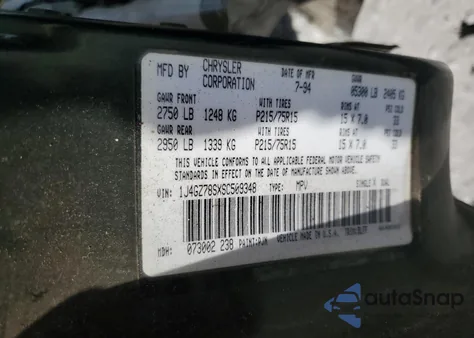 1995 Jeep Grand Cherokee Limited from USA, damaged, VIN 1J4GZ78SXSC509348